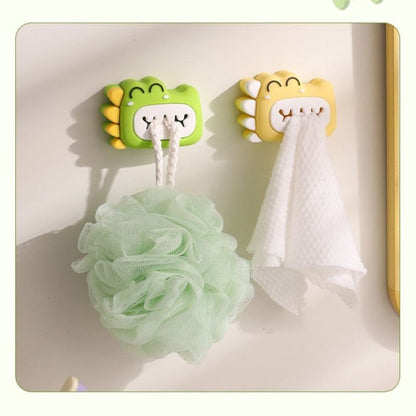Cartoon Dinosaur No-Drill Wall Mounted Towel Clip