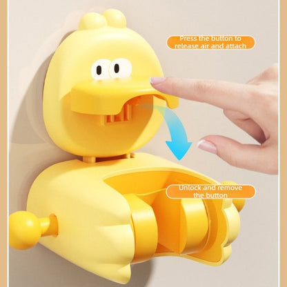 Cartoon Suction Shower Bracket, No-Drill Adjustable Shower Head Holder—White