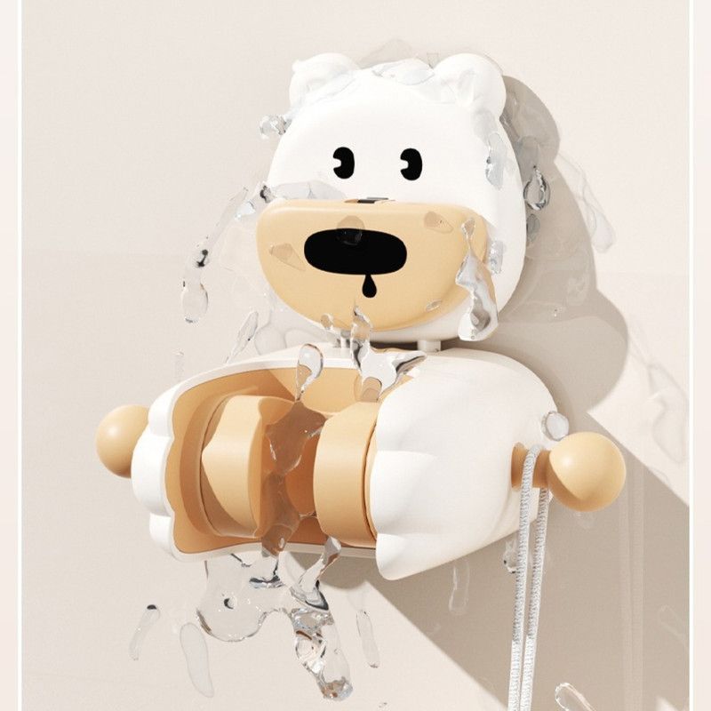 Cartoon Suction Shower Bracket, No-Drill Adjustable Shower Head Holder—White