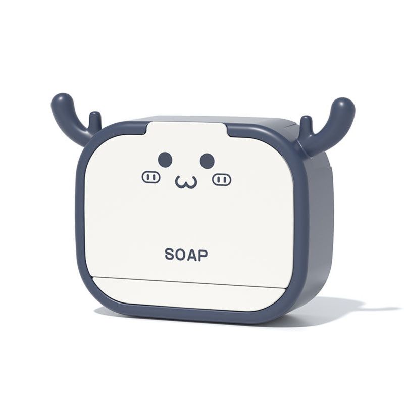 Wall-Mounted Antler Soap Dish with Lid & Drainer