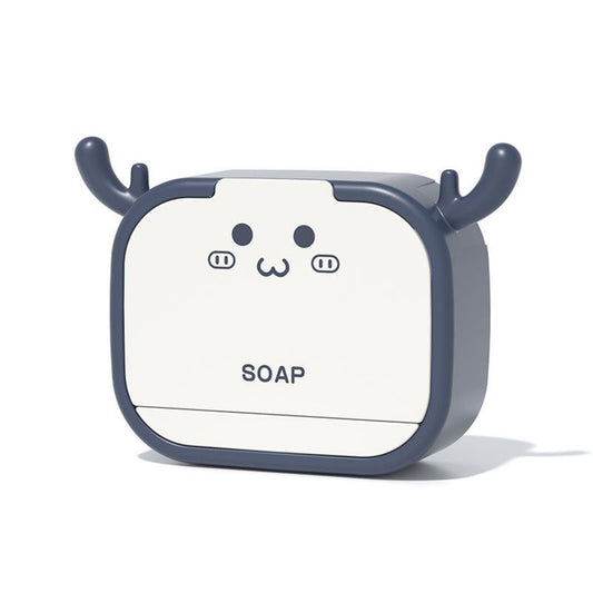 Wall-Mounted Antler Soap Dish with Lid & Drainer