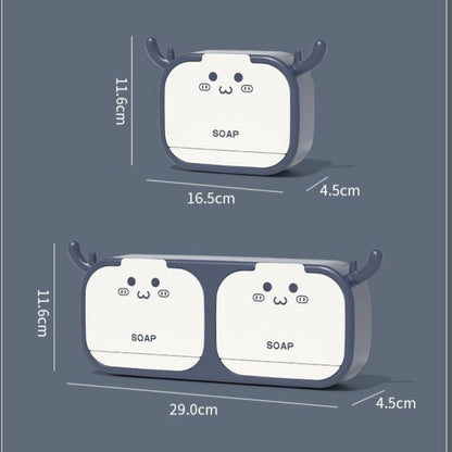 Wall-Mounted Antler Soap Dish with Lid & Drainer