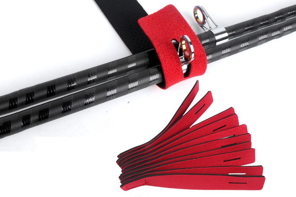 Neoprene Fishing Rod Straps - 10 Pack
