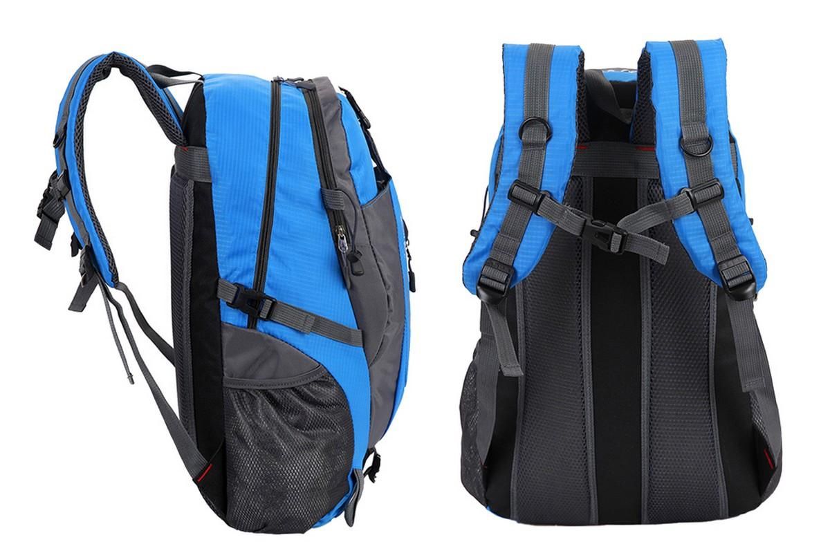 Water-resistant Hiking Backpack Travel Camping Nylon Outdoor Bag for Men and Women -Blue