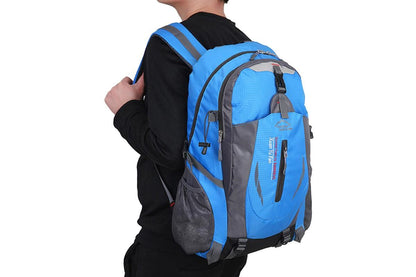 Water-resistant Hiking Backpack Travel Camping Nylon Outdoor Bag for Men and Women -Blue