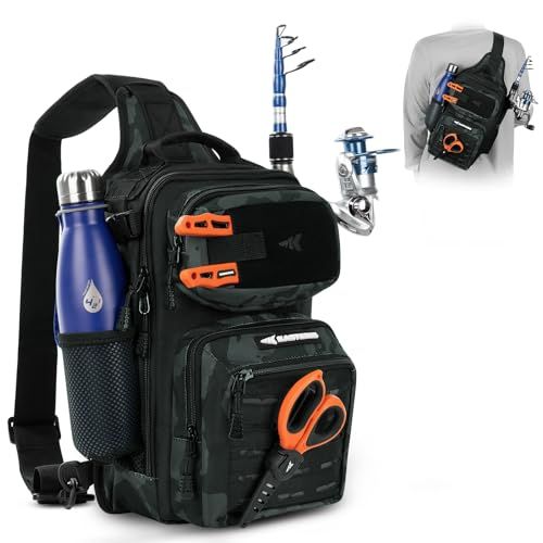 Fishing Sling Bag with Rod Holder - 3 Colours