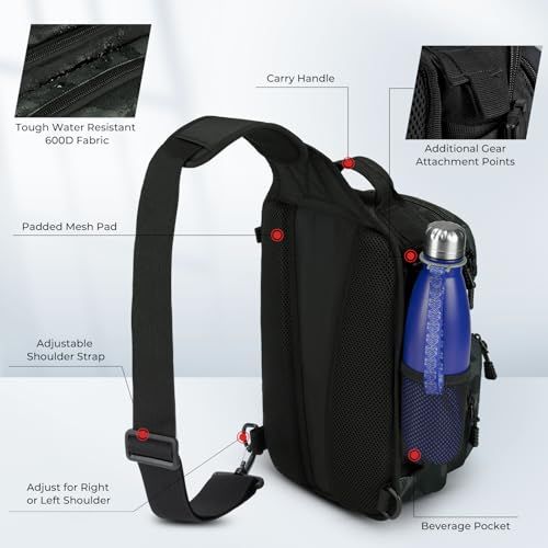 Fishing Sling Bag with Rod Holder - 3 Colours