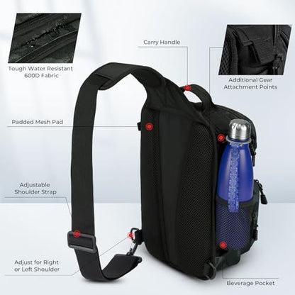 Fishing Sling Bag with Rod Holder - 3 Colours