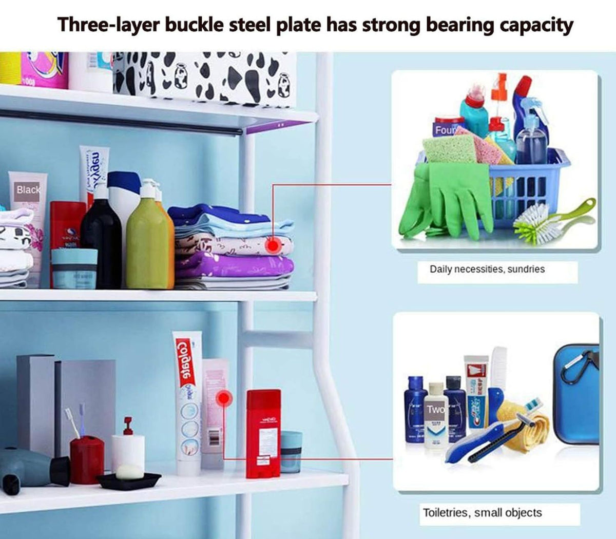 CARLA HOME 3-Tier Washing Machine Storage Rack