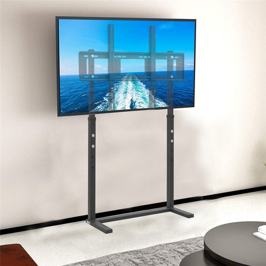Swivel TV Floor Stand with Media Shelf for 32–100 Inch TVs
