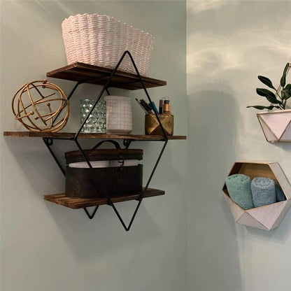 Vintage Rustic 3-Tier Floating Shelves