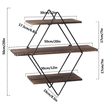 Vintage Rustic 3-Tier Floating Shelves