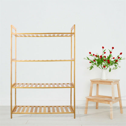 4-Tier Natural Bamboo Shelving Unit