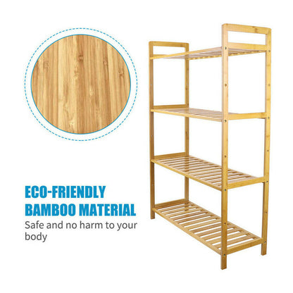 4-Tier Natural Bamboo Shelving Unit