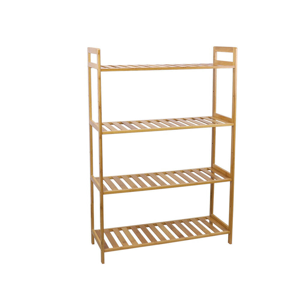 4-Tier Natural Bamboo Shelving Unit