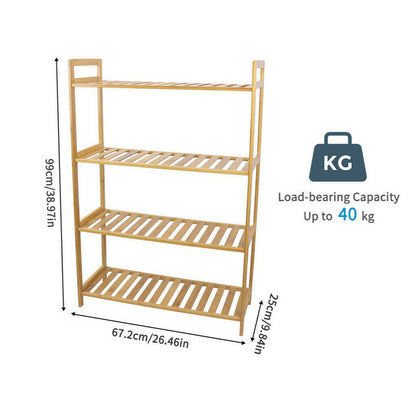 4-Tier Natural Bamboo Shelving Unit