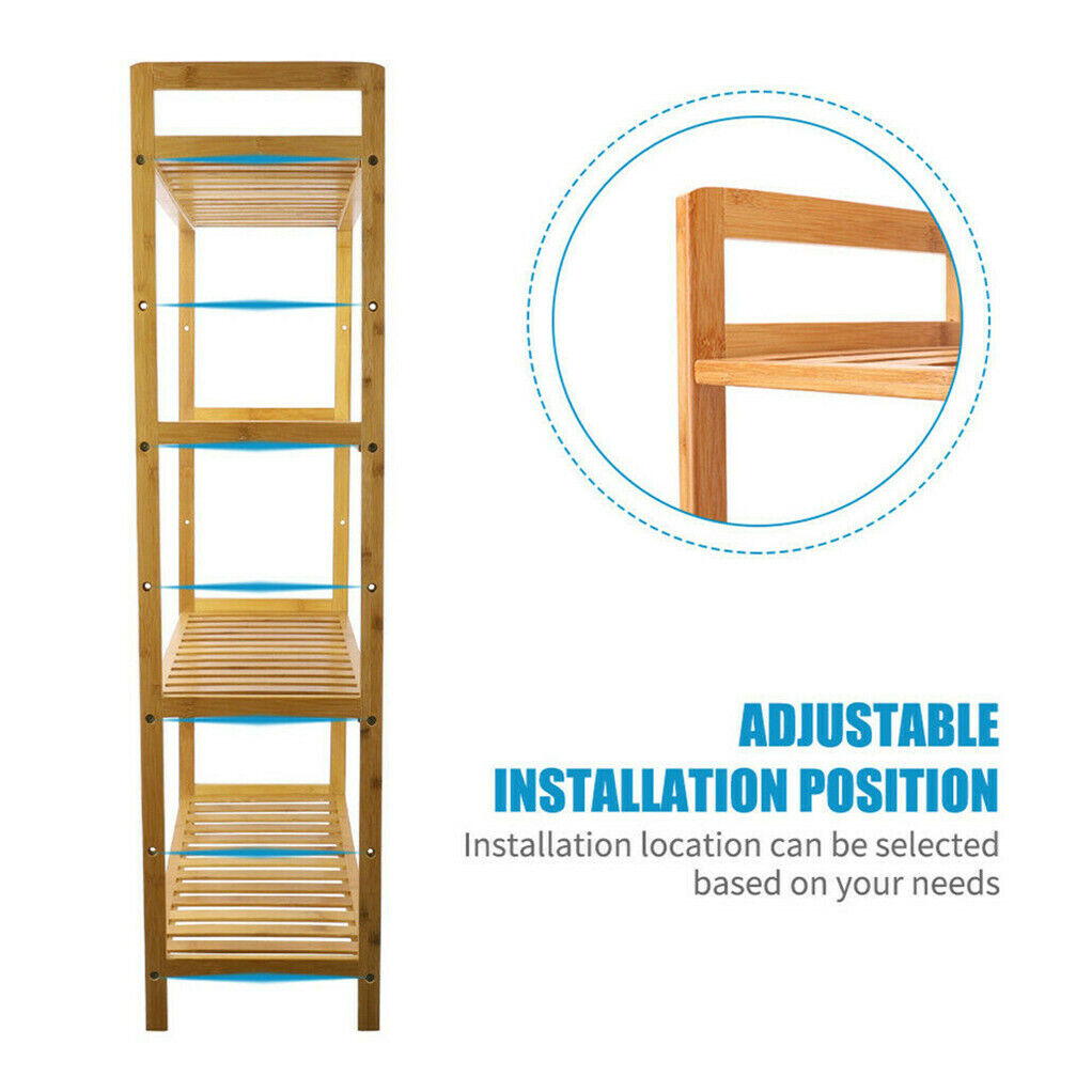 4-Tier Natural Bamboo Shelving Unit