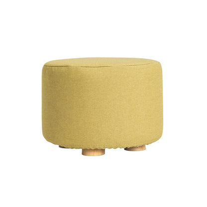 La Bella Round Upholstered Ottoman Footstool