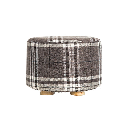 La Bella Round Upholstered Ottoman Footstool