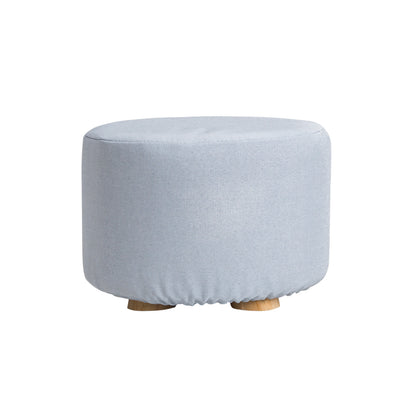 La Bella Round Upholstered Ottoman Footstool