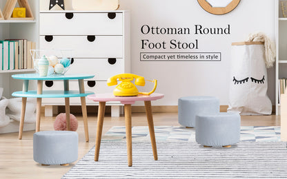 La Bella Round Upholstered Ottoman Footstool