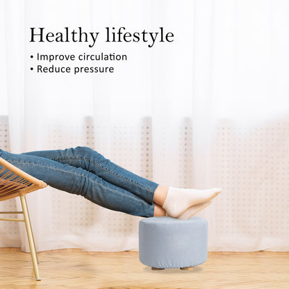 La Bella Round Upholstered Ottoman Footstool