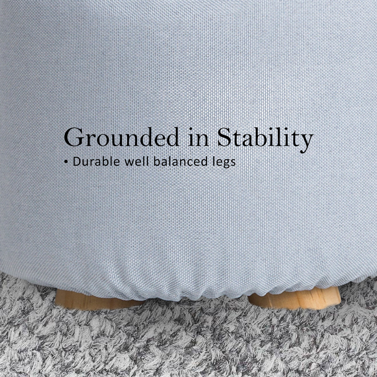 La Bella Round Upholstered Ottoman Footstool