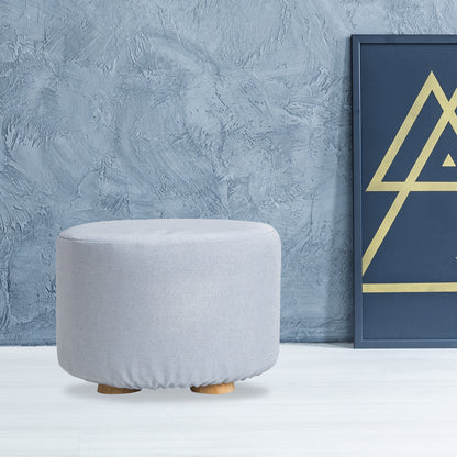 La Bella Round Upholstered Ottoman Footstool