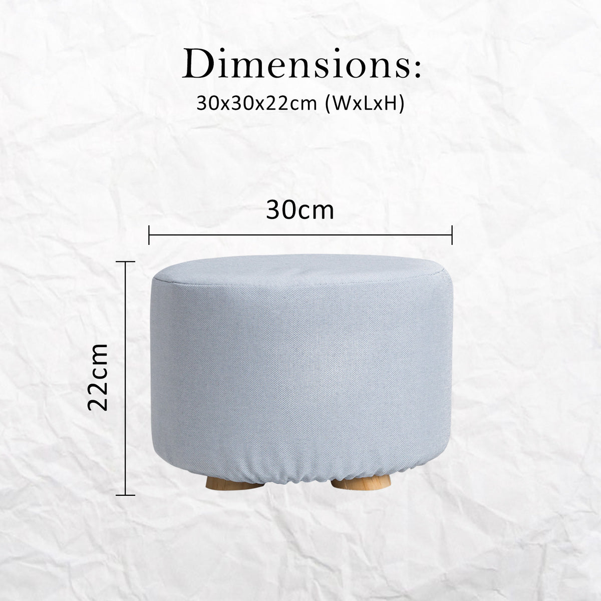 La Bella Round Upholstered Ottoman Footstool
