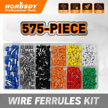 HORUSDY 575-Piece Wire Ferrule Crimp Connector Kit with Storage Case