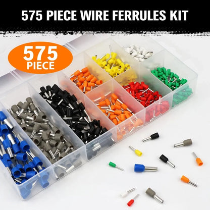 HORUSDY 575-Piece Wire Ferrule Crimp Connector Kit with Storage Case