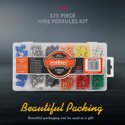 HORUSDY 575-Piece Wire Ferrule Crimp Connector Kit with Storage Case