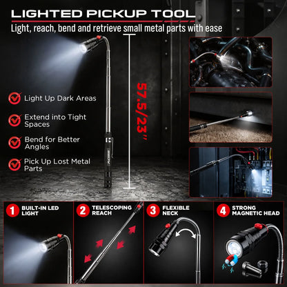 SEDY 15-Piece Auto Trim & Pick Tool Kit with LED Pickup