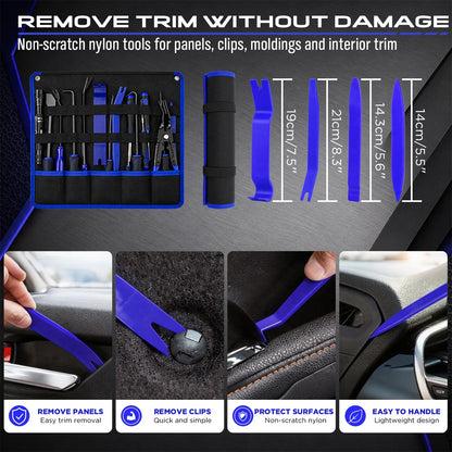 SEDY 18-Piece Auto Trim & Pick Tool Kit with LED Pickup