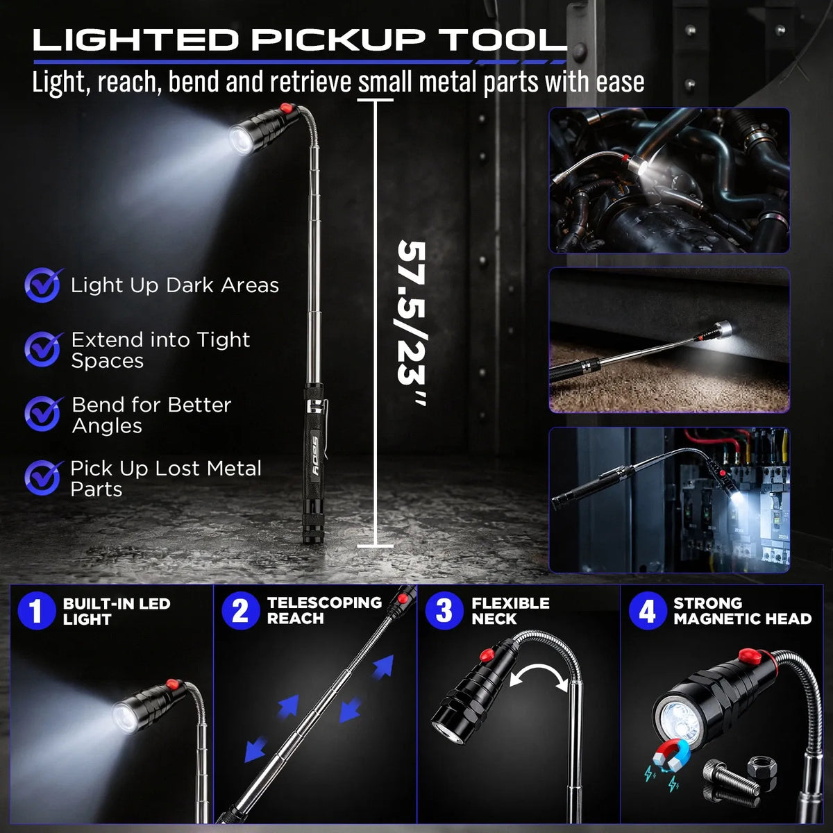 SEDY 18-Piece Auto Trim & Pick Tool Kit with LED Pickup
