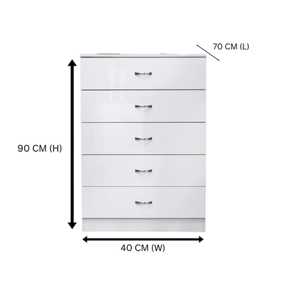 NNECN 5-Drawer Chest with Bedside Table