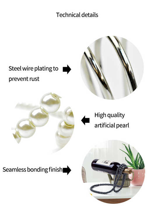Luxury Floating Pearl Necklace Optical Illusion Wine Bottle Holder