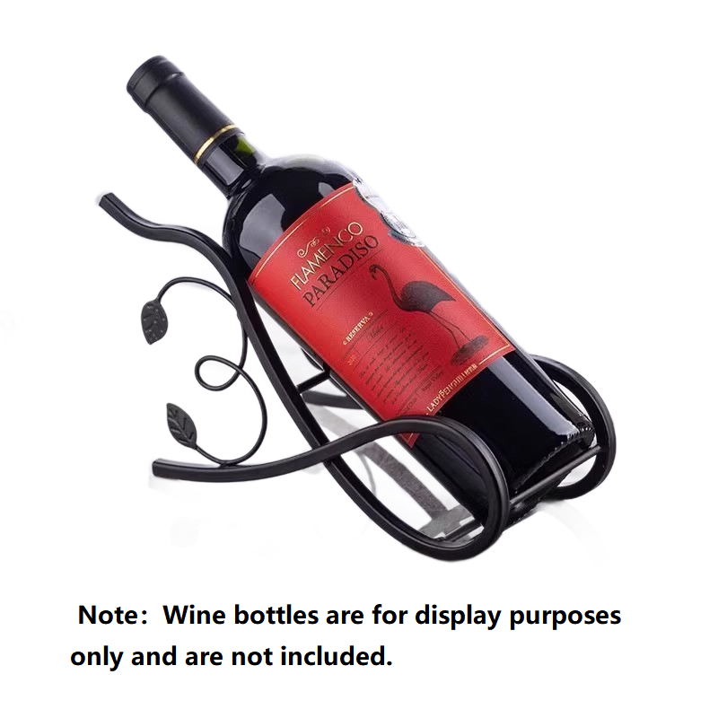 Artistic Leaf Countertop Decorative Metal Wine Bottle Holder