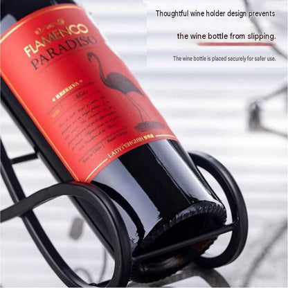Artistic Leaf Countertop Decorative Metal Wine Bottle Holder