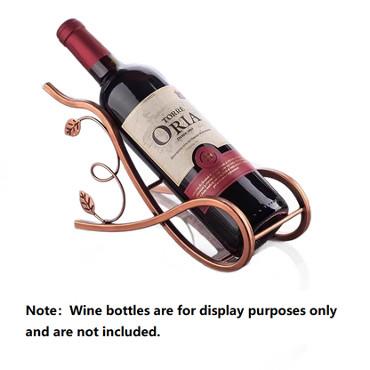 Artistic Leaf Countertop Decorative Metal Wine Bottle Holder
