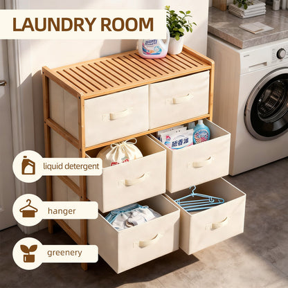 6-Drawer Bamboo Storage Chest