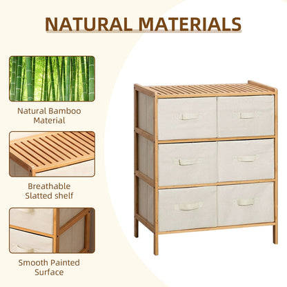 6-Drawer Bamboo Storage Chest