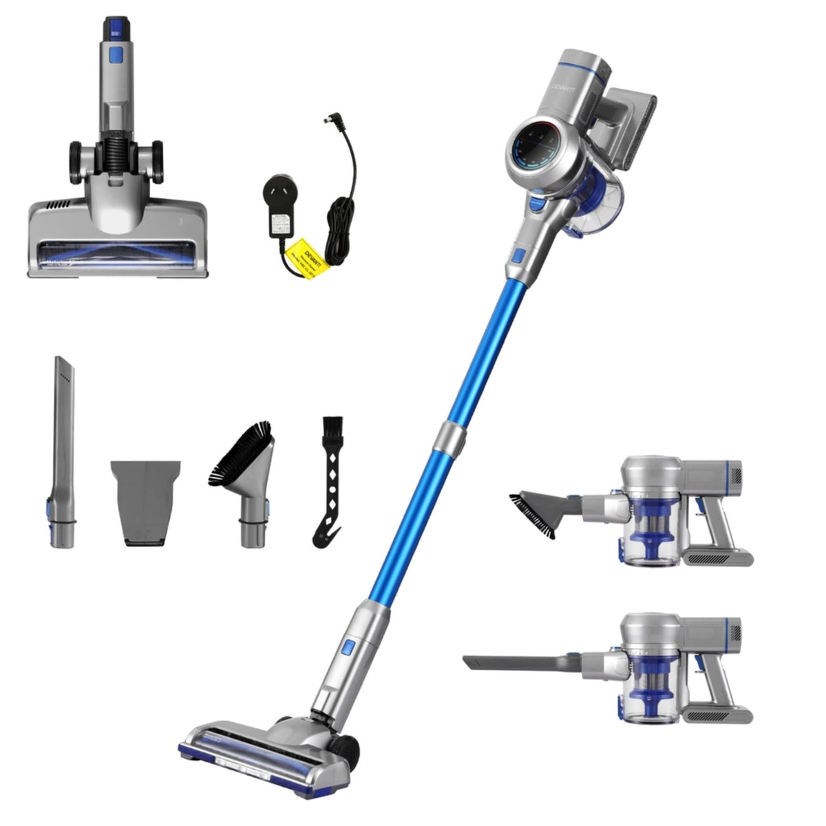 Devanti 300W Cordless Stick Vacuum with HEPA Filter - Blue