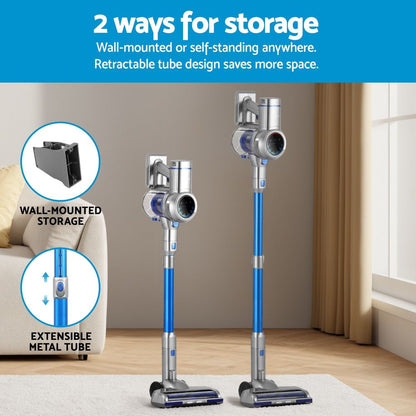 Devanti 300W Cordless Stick Vacuum with HEPA Filter - Blue
