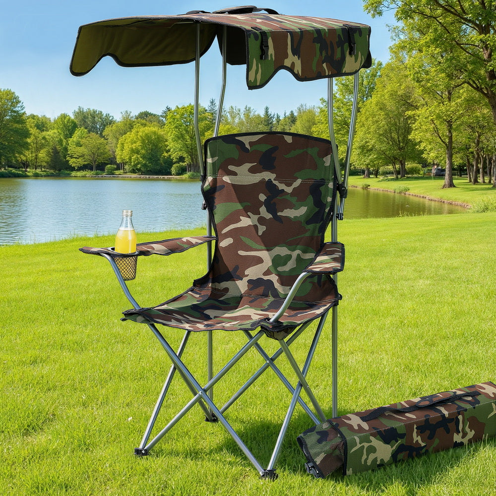 Weisshorn Folding Camping Chair with Canopy
