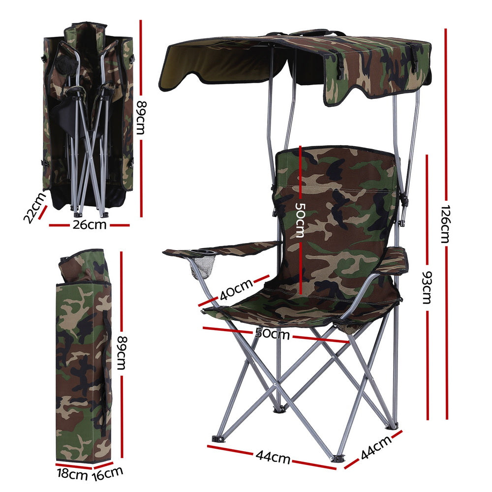 Weisshorn Folding Camping Chair with Canopy