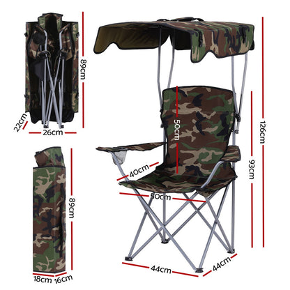 Weisshorn Folding Camping Chair with Canopy