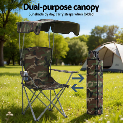 Weisshorn Folding Camping Chair with Canopy
