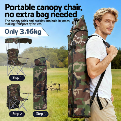Weisshorn Folding Camping Chair with Canopy
