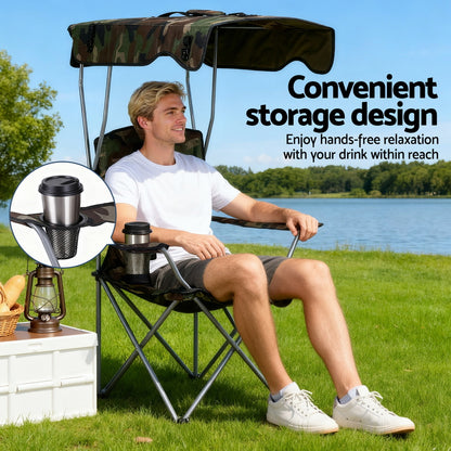 Weisshorn Folding Camping Chair with Canopy